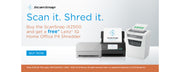 ScanSnap IX2500 Promotional Banner - Get a Free Leitz P4 Paper Shredder