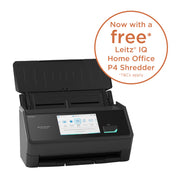 Black ScanSnap IX2500 Scanner with a free Leitz IQ Home Office P4 Shredder offer