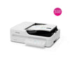 An Epson DS-1760WN document scanner in white, shown from a three-quarter angle with a scan tray containing a printed sheets. A circular badge in the top right corner reads '3 YEAR EXTENDED WARRANTY'.