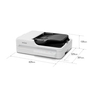 Epson scanner with dimensions labeled