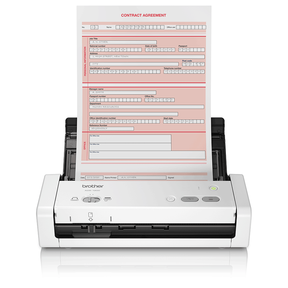 Brother ADS-1200W A4 Mobile Document Scanner, 25 Pages Per Minute, USB 3.0  Powered, Windows ; Mac and Linux Compatible - Hunt Office UK